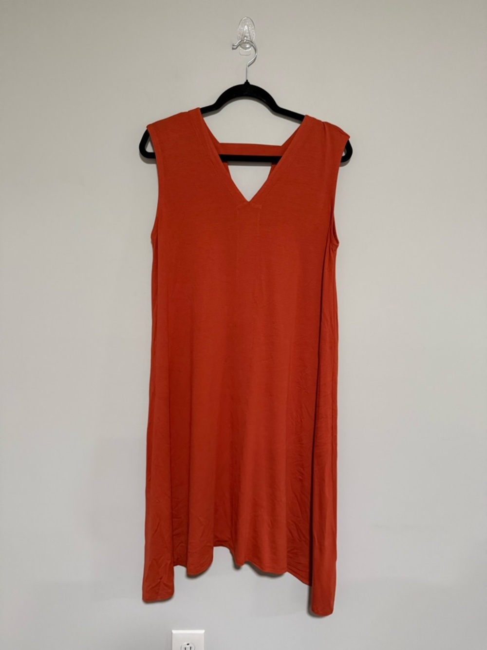 Eileen Fisher Sleeveless V‑Neck Lightweight Jersey Shift Dress Size Medium NWT